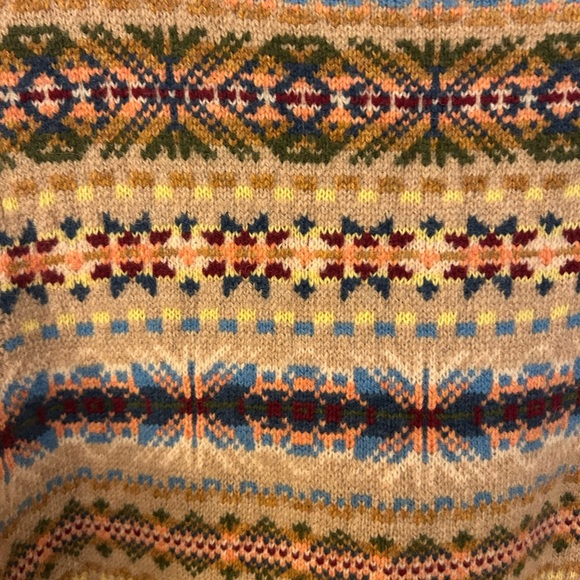 Fair Isle Ralph Lauren Men's Tan Sweater Vest - Picture 5 of 5